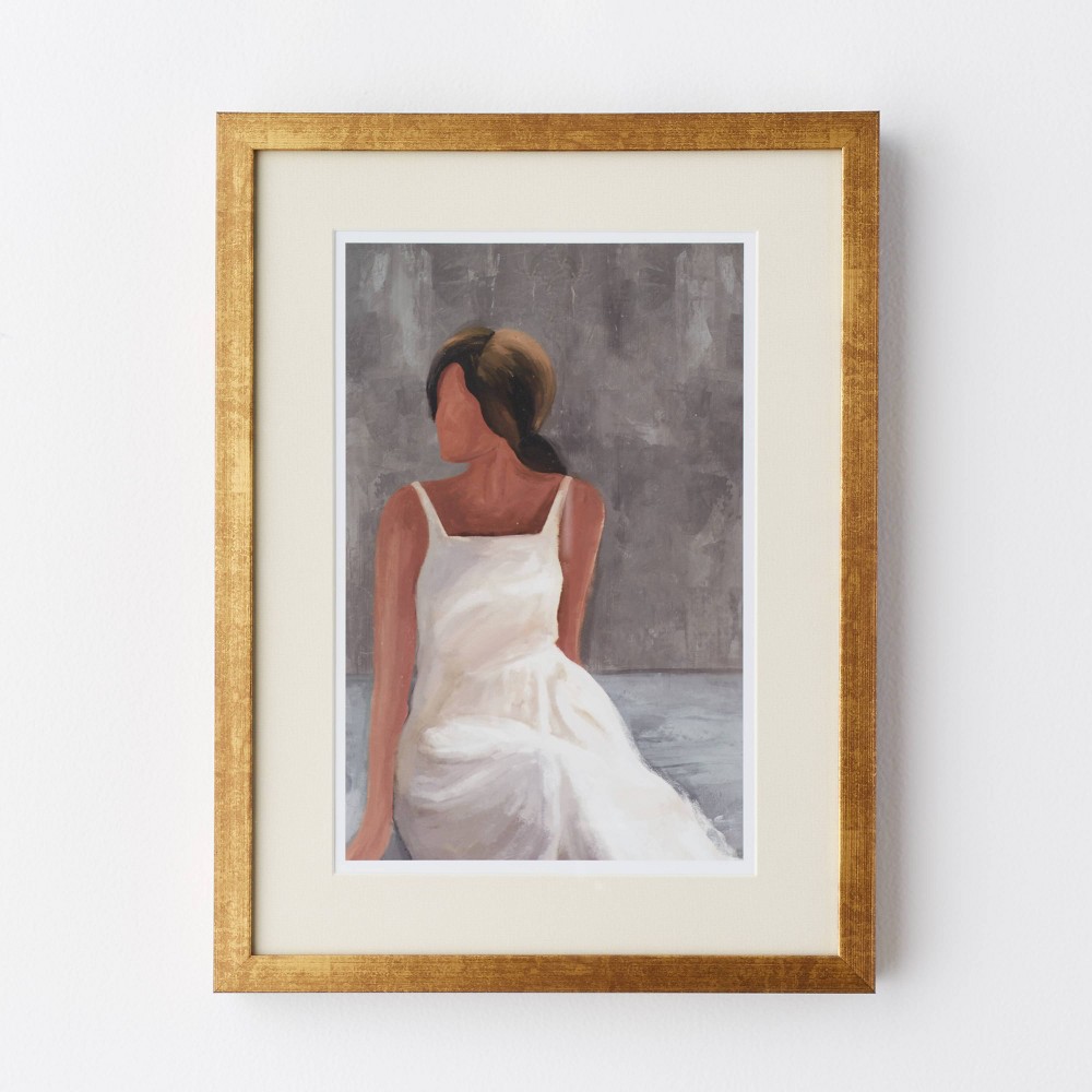 12" x 16" Seated Woman Framed Wall Poster Prints - Threshold designed with Studio McGee