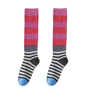 Anna-Kaci Women's 2 Pairs Striped Casual Sports Cotton Socks Soft Breathable Durable Everyday Comfort Fit - 1 of 4