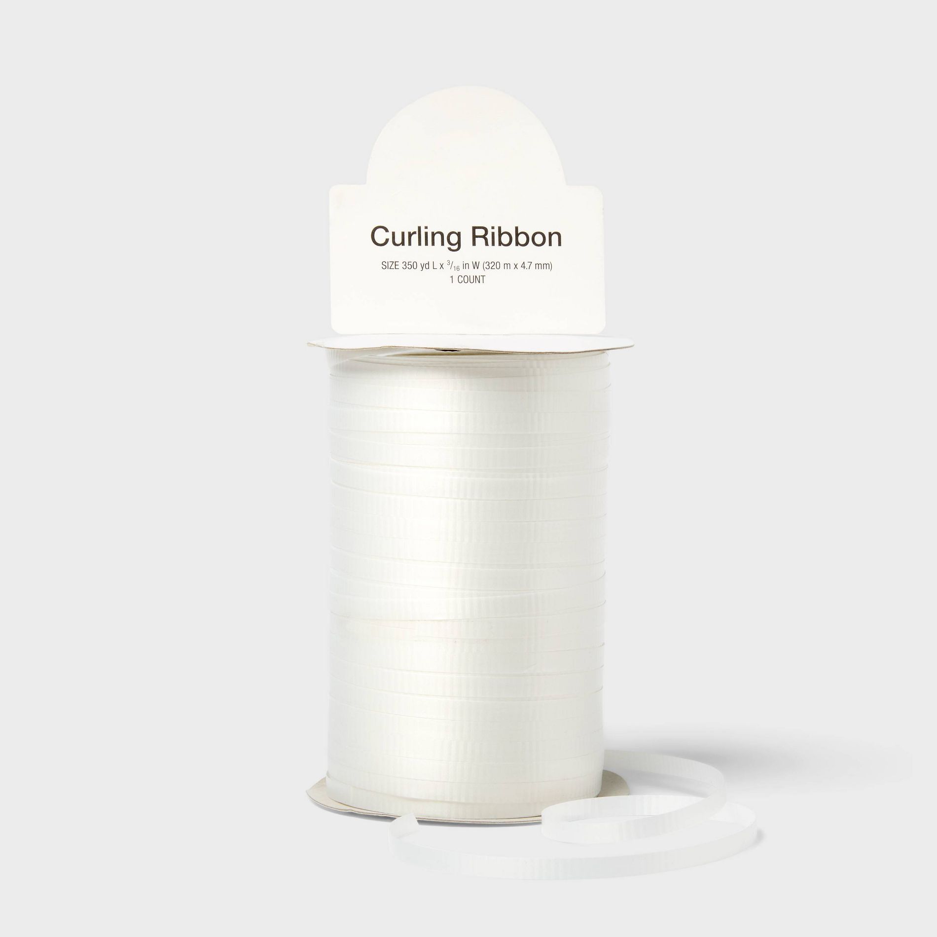 .2"x1050' Curl Gift Wrap Ribbon White - Spritz™