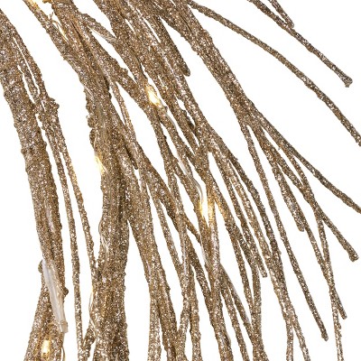 24" Champagne Glitter Pre-Lit LED Artificial Christmas Wreath