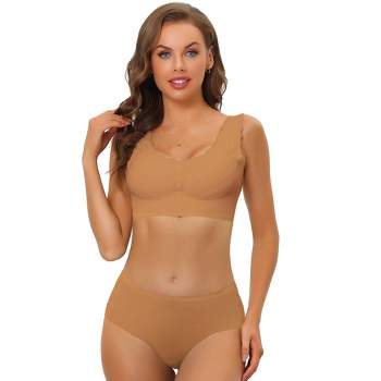 Allegra K Women's Unlined Satin Invisible Bikini Comfortable No