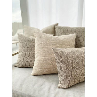 Summer Flora Mocha Dralon Acrylic Indoor Outdoor Pillow