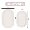 Double Ruffle Collection Bathroom Rugs Set, Washable Rug, Extra Soft and Absorbent bath Rug, Kitchen Mat, Bath Mat Set,Non-Slip, 2 Pcs Set(M+L), Ivory - 3 of 4