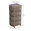 4 Drawer Rolling Cart Wengue - Inval: Resin Rattan Look, Scratch Resistant, Mobile Storage - 4 of 4