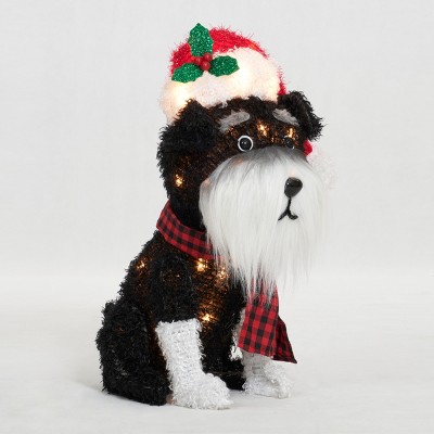 Everstar 22'' UL FLUFFY SCHNAUZER WITH HAT  SCULPTURE, Black