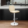 Adjustable Swivel Bar Stool in Faux Leather with Back and Chrome Base for Kitchen or Bar - 2 of 4