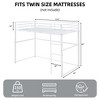 MAYEERTY Twin Size Metal Loft Bed, Loft Bed Frame with Safety Guard Rails & Flat Ladder, for Kids Teens Adults, White - 4 of 4