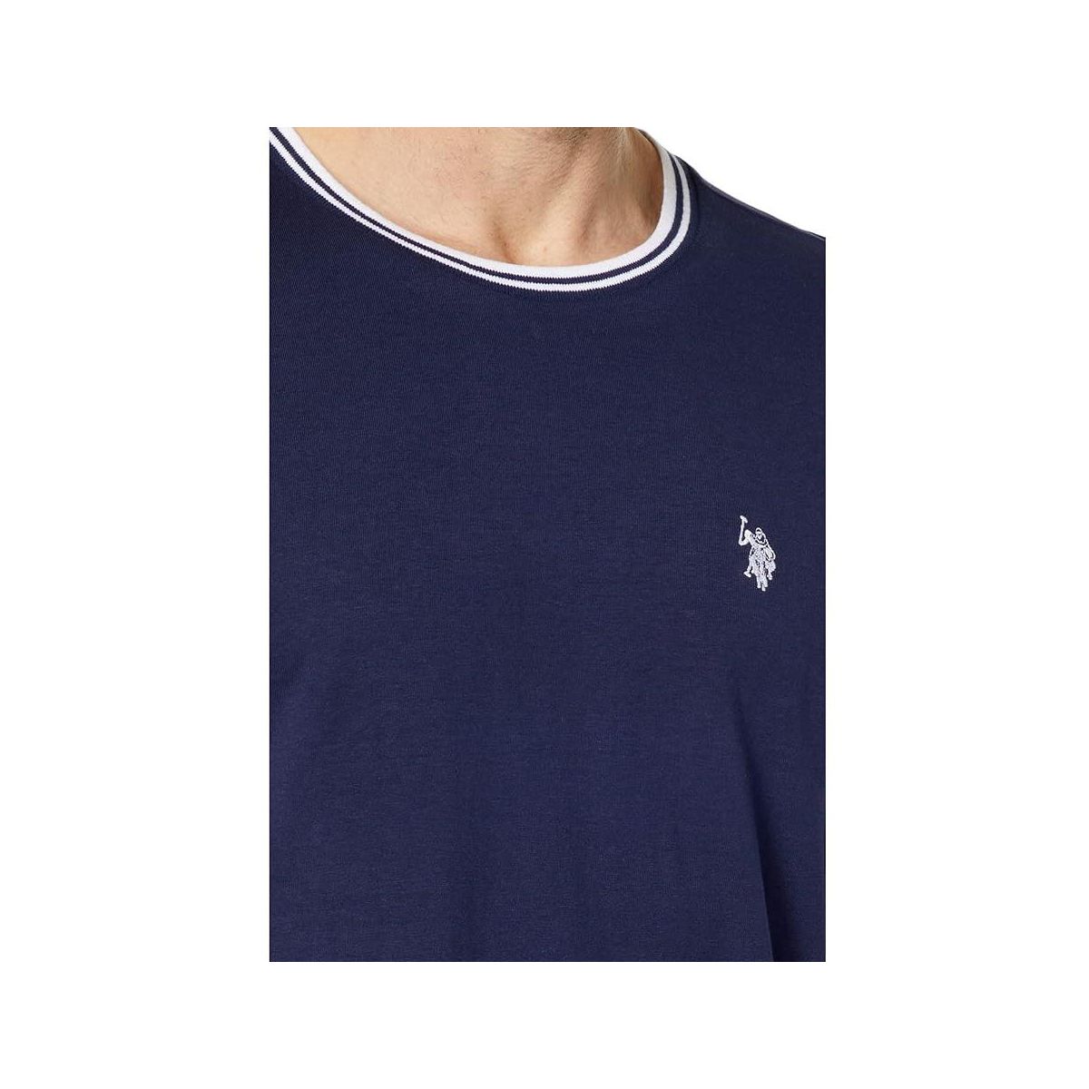 U.S. Polo Assn. Men's Short Sleeve Crew Neck Yarn-Dye Collar Tipped Jersey T-Shirt - thumbnail 5