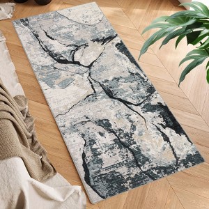 Machine Washable Runner Rugs 2x6 Modern Abstract Hallway Rugs with Non-Slip Backing, Foldable Thin Floor Cover, Stain-Resistant Contemporary Carpet - 1 of 4