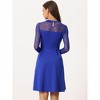 INSPIRE CHIC Women's Mesh See-Through Heart Sheer Sleeve Skater Party Dress - 3 of 4
