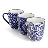 Elama Declan 6 Piece 12 Ounce Assorted Design Stoneware Mug Set in Blue and White - 2 of 4