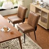 VECELO 2 Pack Folding Dining Chairs, Faux Leather Foldable Chairs with Padded Seat & High Backrest, Brown/White - 4 of 4