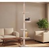 Kumasinova 90-102"H Adjustable 4-Tier Cat Tree Tower,Floor-to-Ceiling Kitten Climbing Tree,Sturdy Sisal Scratching Posts for Cats Under 10lbs,Beige - 2 of 4