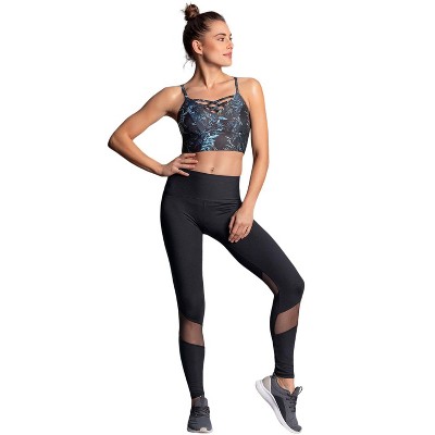 Leonisa Mid-Rise Mesh Cutout Shaper Legging - Black XL