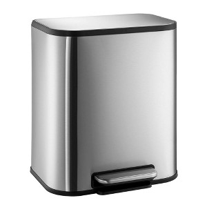 5.3 Gallon Stainless Steel Garbage Can, Small Trash Can with Soft Close Lid & Inner Bucket - 1 of 4