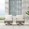 2pk Thatcher Outdoor Steel Swivel Rocking Chairs: Resin Wicker, Weather-Resistant - Crosley - 3 of 4