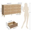 Rattan 9 Drawer Dressers for Bedroom, Tall Dresser with Deep Drawers, Large Chest of Drawers for Closet with Wide Top - 2 of 4