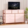 10-Drawer Media Console & Dresser - Steel Frame, Wood Top Fabric Storage for Bedroom, Nursery, Living Room - 3 of 4