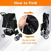 BestMassage Dog Stroller 3/4 Wheels Premium Pet Stroller Dog Cat Jogger with Cup Holder and Mesh Windows for Small Medium Dogs Cat - 4 of 4