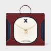 14K Gold Dipped Enamel "X" Initial Pendant Necklace - A New Day™ Gold/White - 3 of 4