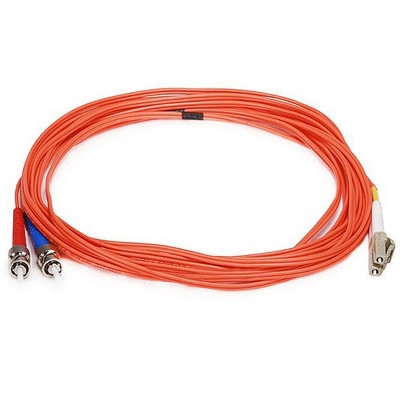 Monoprice Fiber Optic Cable - 5 Meter - Orange | LC to ST OM1, 62.5/125 Type, Multi Mode, Duplex