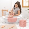 Baby Washcloths Muslin Cotton, Large 10”x10” by Comfy Cubs - 2 of 4