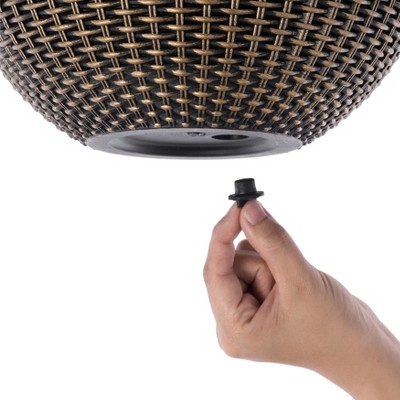 10" Bronze Self-Watering Hanging Basket Planter with Pink Flowers