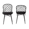 bali & pari Sabelle Modern Bohemian Rattan and Metal Dining Chair Set - image 3 of 4