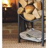 Plow & Hearth - All-In-One Firewood Wood Rack with Fireplace Tool Set, Black - 4 of 4
