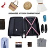 BEAFUP Set of 3  Luggage Sets ABS Lightweight Suitcase with Two Hooks, Spinner Wheels, TSA Lock, (20/24/28) - 2 of 4