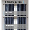 HLC.ME Lopez Velvet Premium Soft Light Filtering Back Tab Rod Pocket Window Treatment Curtain Panels - Set of 2 - 3 of 4
