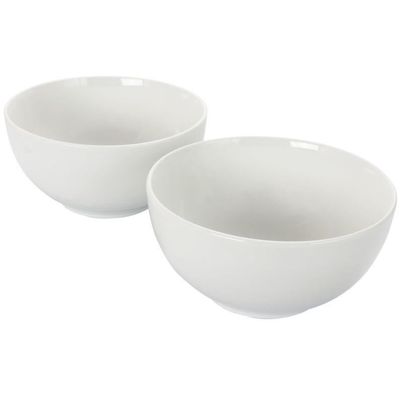 Gibson Home 2 Piece 7 Inch Ceramic All-Purpose Round Bowl Set in White, 4 of 8