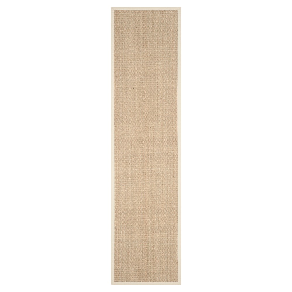 2'6inx10' Runner Basket Weave Natural/Ivory - Safavieh