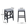 Dsvimoy Counter and Bar Stool Greely Fabric Upholstered with X Frame and Nailhead Accents for Home Use, Light Gray, 28.65"*19.25"*11.5" - 3 of 4