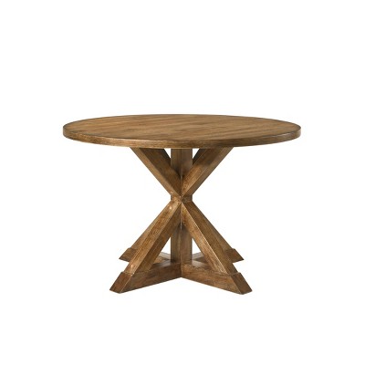 Transitional 48" Reclaimed Weathered Oak Round Dining Table