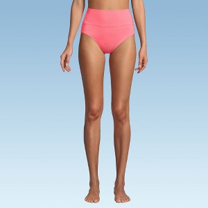 Lands' End Women's Chlorine Resistant Pinchless High Waisted Bikini Bottoms - 1 of 3