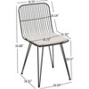 Nordlys Set of 2 Wire Metal Dining Chairs with Gray Cushion Industrial Style Upholstery Dining Room - 4 of 4
