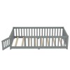 NicBex Twin/Full/Queen Kids Platform Bed Frame with Safety Guardrails & Detachable Door,Modern Floor Bed for Bedroom,Kids Room - 4 of 4