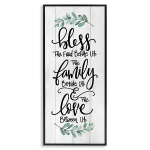 Stupell Industries Bless This Family Religious Kitchen Phrase Plank Pattern, 24" x 10" - 1 of 4