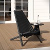 Merrick Lane Indoor/Outdoor Solid Acacia Wood Low Profile Lounge Folding Chair for Use with Backyard, Patio, Sunroom, Porch, Garden - 2 of 4