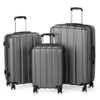 KTMBDW Luggage Set of 3 Hardside Suitcase Sets with TSA Lock, 4 Spinner Wheels, ABS Lightweight Trolley Travel Case for Business Trip,Smoky (20/24/28) - 2 of 4