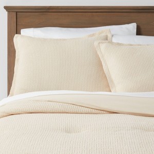 Washed Waffle Weave Comforter and Sham Set - Threshold™ - 1 of 4