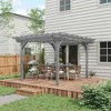 Resenkos Patio Garden Pergola, Pergola Canopy,12' x 10' Wooden Pergola, Outdoor Grape Gazebo for Garden, Patio, Backyard, Deck, Gray - 2 of 4