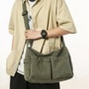 Canvas Messenger Bag Cute Crossbody Tote Bag Shoulder for Women Men for School Aesthetic Hobo with Multiple Pockets(Green) - 4 of 4