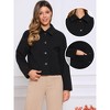 INSPIRE CHIC Women's Single Breasted Casual Turn Down Collar Long Sleeve Winter Pea Coat with Pockets - 2 of 4