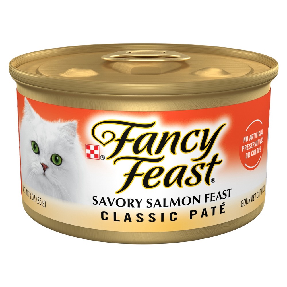 6Pack Purina Fancy Feast Grain Free Classic Paté Fish, Seafood and Salmon Flavor Wet Cat Food - 3oz 