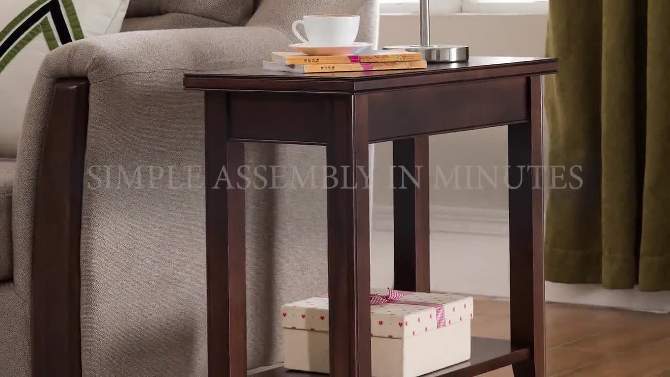 Laurent Narrow Chairside Table Chocolate Cherry Finish - Leick Home, 2 of 13, play video