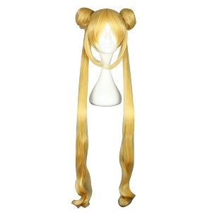 Unique Bargains Women's Wigs 39" Gold Tone with Wig Cap - 1 of 4