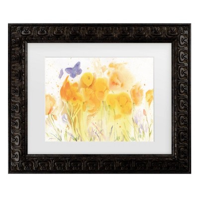 Trademark Fine Art Sheila Golden Poppy Aria Matted Framed Art