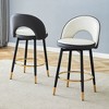 SKRAN Rotatable Bar Stools Fabric Upholstered Bar Chair Island Stools with Backrest and Metal legs for Kitchen Island, Cafe, Pub - 2 of 4
